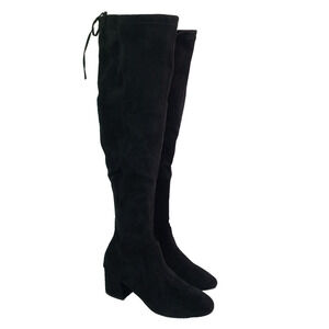 Jorya Ollie Womens Size 7 Black Fashion Over The Knee Block Heel Boots